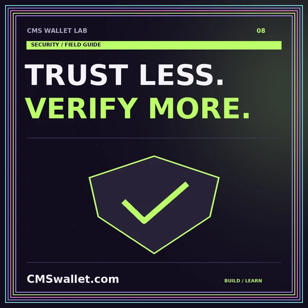 CMS Wallet Lab: TRUST LESS.. VERIFY MORE. — Security guide.